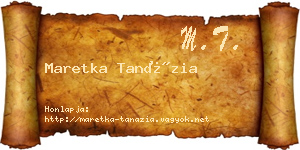Maretka Tanázia névjegykártya